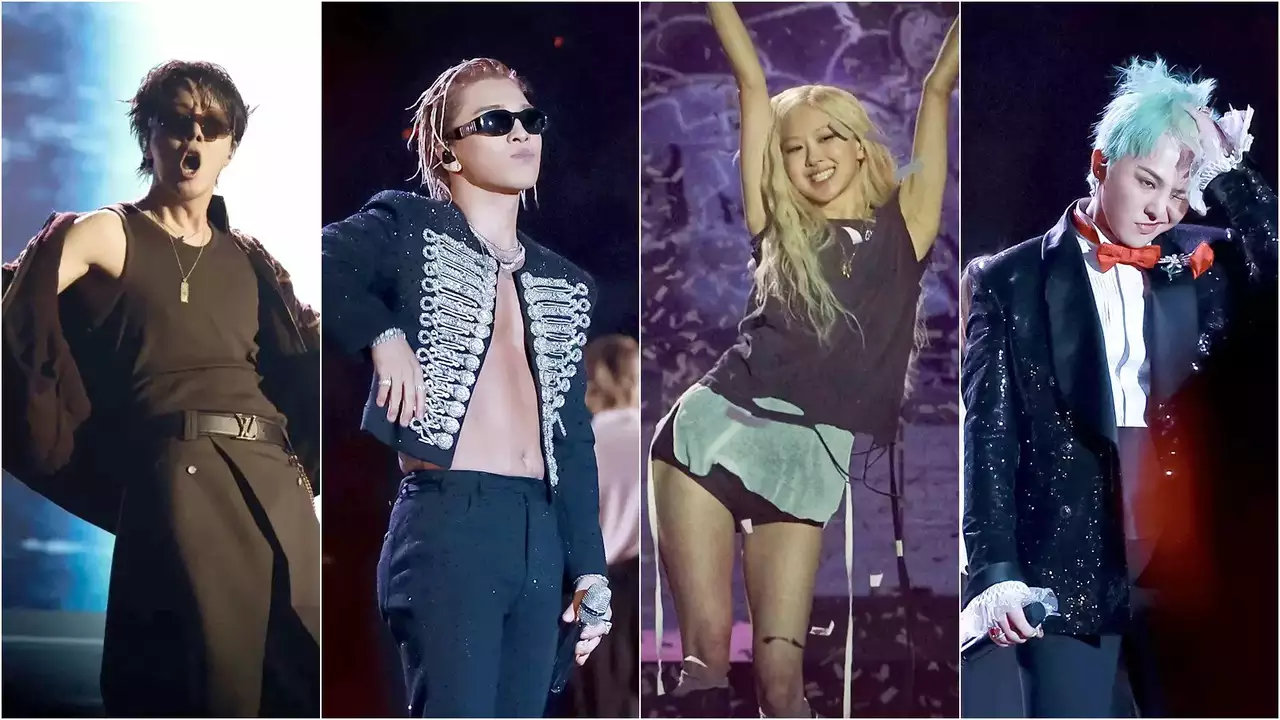 G-Dragon, Taeyang, J-Hope, and Rosé